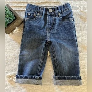 Levi’s 514 Straight Baby Blue Jeans Size 6-9 Months Gray Waist Band